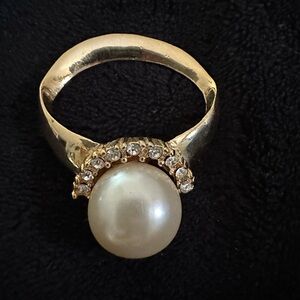 Pearl Bead Engagement Ring Brooch
